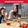 Moulinex Pied mixeur, 4 lames Powelix, 10 vitesses, appareil 3-en-1, hachoir et fouet, 1 000 W, Quickchef, DD655811