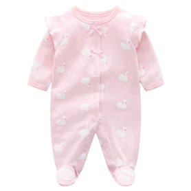 Bébé Filles Combinaison Barboteuses Pyjamas Coton Grenouillère Manches Longues Body 0-3 Mois