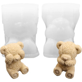 2 Pièces Moul à Ours, Ourson - Bac à Glacis pour Ourson, Moules en Silicone et Résine 3D pour Bricolage de Chocolat, Bonbons et 