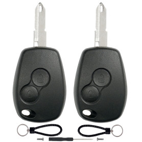 SUPALAND Coque Clé 2 pièces 2 Boutons Compatible pour Dacia Duster Sandero Logan Lodgy Renault Modus Clio Kangoo Twingo pour Ope