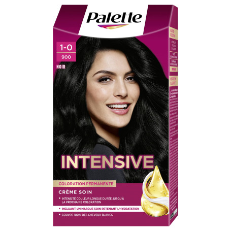 Palette - Intensive - Coloration Permanente Cheveux - Crème Soin - Couvre 100% des Cheveux Blancs - Intensité couleur longue dur