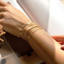 Sunderfect Ensemble de Bracelets Femme en Acier Inoxydable - Bijoux Or Étanche - Style Cuban Paper Clip