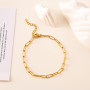 Sunderfect Ensemble de Bracelets Femme en Acier Inoxydable - Bijoux Or Étanche - Style Cuban Paper Clip