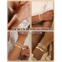 KRFY 5 Bracelet Femme Argent Or Ensemble De Bracelets Superposés Bracelet Acier Inoxydable Femme Argent Empilables Bracelets Rég