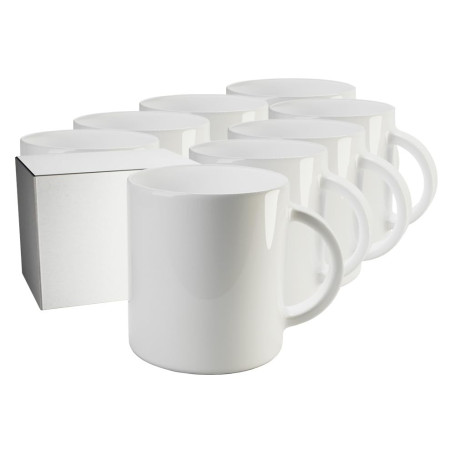 PixColor Lot de 15 tasses à sublimation en céramique blanche avec anse | Capacité de 250 ml | Boîte individuelle avec chaque tas