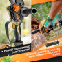GRÜNTEK Mini Tronçonneuse à Batterie Scie Tronconneuse Électrique Sans Fil Brushless Élagueuse de Jardin avec 2 Batteries, 2 Cha