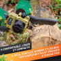 GRÜNTEK Mini Tronçonneuse à Batterie Scie Tronconneuse Électrique Sans Fil Brushless Élagueuse de Jardin avec 2 Batteries, 2 Cha