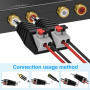 AXFEE 4 PCS RCA Vers Haut-parleur Adaptateur, Fiche Sans Soudure Haut-parleur Phono, RCA Mâle Vers AV Ressort Presse pour Audio 
