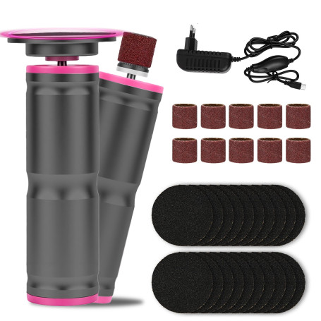 Glovios Rapeuse Pieds Électrique Puissante, 2 en 1 RâPe Electrique Pieds, Plusieurs Vitesses Réglables Ponceuse Pieds Electrique