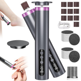 SKJJM Rapeuse Pieds Électrique, 2 en 1 Ponceuse Pieds et Lime Ongles avec Écran LED, 9 Vitesses Réglables Ponceuse Pieds Electri