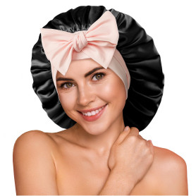 Umisleep 100% 22 Momme de Mûrier Bonnet Soie Cheveux Nuit pour Dormir, Bonnet de Nuit Doux en Soie Double Couche pour Cheveux Fr