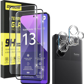ZAXGLAR Verre Trempé pour Xiaomi Redmi Note 13 Pro Plus 5G,2 Pièces Protecteurs d'écran + 2 Pièces Caméra Arrière Protecteur, Ul
