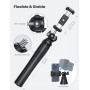 Lamicall Trépied pour Téléphone - [3 en 1] Mini Trépied Flexible Smartphone Portable avec Télécommande Sans Fil, 360° Rotation, 