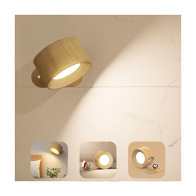 Applique Murale Interieur, Lampe Murale Touch LED avec Port de Charge USB Contrôle Tactile, 3 Niveaux de Luminosité 3 Températur