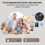 Camera Espion, 4K Mini AI Caméra de Surveillance WiFi (2,4G/5G), Détection Personnes et Animaux, Vision Nocturne HD, Stockage Lo