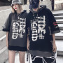 XYXIONGMAO Techwear Chemise à capuche style streetwear japonais Hip Hop pour homme Motif alphabet