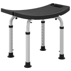 HOMCOM Tabouret de Douche Chaise de Douche pour Personnes âgées et handicapées, Hauteur réglable, Patins antidérapants, Chaise d