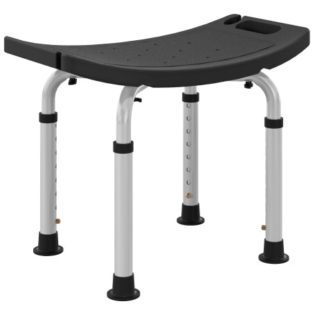 HOMCOM Tabouret de Douche Chaise de Douche pour Personnes âgées et handicapées, Hauteur réglable, Patins antidérapants, Chaise d