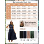 Yuson Girl Robe Longue Femme Ete Robe de Plage Boheme Casual Robe Maxi de Cocktail élégante Robe à Col Rond et à Manches Volanté