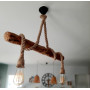 Solenzo - Lustre suspension ATLANTIQUE en bois naturel flotté 2 ampoules - style bord de mer - E27