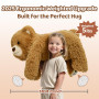 Mewaii Peluche Lestée Ours Brun avec Coussin Chauffant Micro-Ondes - Peluche Pesant 2,3KG, Réglable, Chauffable et Refroidissabl