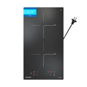 AURAKICH Plaque Induction 2 Feux - Plaque de Cuisson Electrique Encastrable 3800W, Verre Anti-Rayures avec Grattoir, Minuterie 1