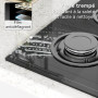 magicplux Plaque de Cuisson Gaz 4 Feux, Plaque Gaz Encastrable 60cm avec Sécurité Thermocouple, Gazs ville et Bouteille, Verre N