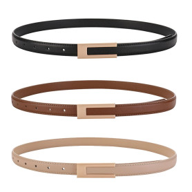 KEYRI Ceinture Femme Classique Ceinture en Cuir Ceintures Fines Elégantes Simple Belt Ceinture Réglable pour Jeans Pantalon Robe