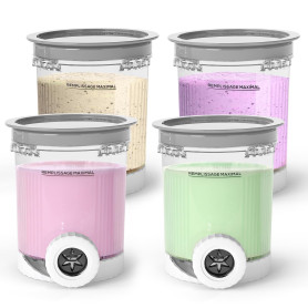 NiuBeBe Lot de 4 Récipients Compatibles pour Ninja Swirl CREAMi - Rechange avec les Sorbetières Ninja Creami NC701 et NC700 - Sa