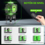 Niveau Laser Chantier Autonivelant 360° x 4 Avec trépied, Lazer Niveaux 4D 16 Lignes Laser, Mode Impulsion ExtéRieur, 2 x Batter