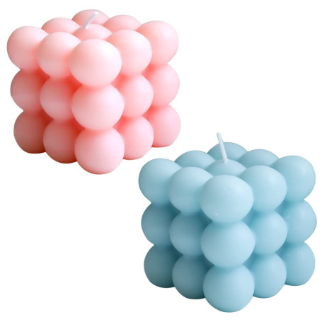 NICAVKIT 2 Pcs Bougie à Bulles, Cube Soja Cire Bougies Bougie Parfumée Décorative Bougies Esthétiques Pour Chambre à Coucher Cha