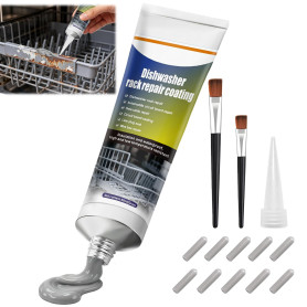 Réparation Panier Lave Vaisselle, Kit de Réparation de Panier de Lave-Vaisselle, Mastic Acrylique Gris, Convient pour l'Éliminat