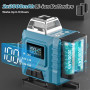 Kevsuvqin Niveau Laser avec Trepied 4 x 360°, 4D 16 Lignes Laser Chantier avec 2 x 3000mAh Batterie & Affichage LED, Niveau Lase