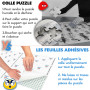 Colle Puzzle 1000/2000 pièces-Accesoire Fixation Murale sans Cadre-Vidéo tutoriel en français-Feuilles adhesives-Convient aux Ad