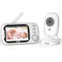 GHB Babyphone Camera Écran LCD 3,5 inches Camera Surveillance Bebe 4X Zoom 8 Berceuses sans WiFi 2,4 GHz Surveillance de Tempéra