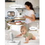 GHB Babyphone Camera Écran LCD 3,5 inches Camera Surveillance Bebe 4X Zoom 8 Berceuses sans WiFi 2,4 GHz Surveillance de Tempéra