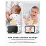 GHB Babyphone Camera Écran LCD 3,5 inches Camera Surveillance Bebe 4X Zoom 8 Berceuses sans WiFi 2,4 GHz Surveillance de Tempéra