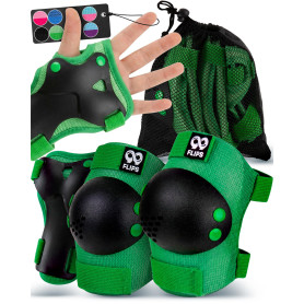 99FLIPS Protection Roller Enfant Fille 3-12 Ans - Genouillère, Coudières et Protège-Poignets [6pcs] - Protection Skateboard Trot