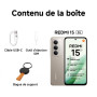 XIAOMI Redmi 15 5G, Smartphone 8+256 Go, écran FHD+ DotDisplay 144 Hz de 6,9", Processus 6 nm Octa-Core, Appareil Photo Principa