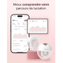Momcozy M5 Smart Tire-lait Électrique Main Libre, Tire-lait Portable Contrôlé par Application, Pompe Électrique Sans Fil, 3 Mode