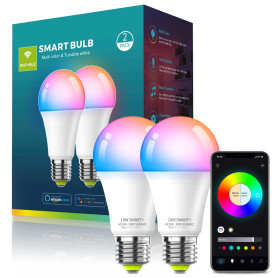 Oumida Ampoule Connectée WiFi, Ampoule LED E27 Multicolore 3000K-6500K, Dimmable 9W 806Lm, Compatible avec Alexa et Google Home,