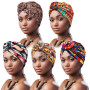 DRESHOW 5 Pièces Turban Africain pour Femme Bonnet Pré-noué Bonnet Chimio Casquette de Perte de Cheveux Chapeau