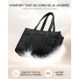 LOVEVOOK Sac Cabas Femme, Puffer Sac a Main Sacs Ordinateur Grand, Sac de Cours Sac Fourre Tout pour Les Cours Lycee Travail Uni