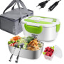 kisidus Gamelle Chauffante Electrique Lunch Box Électrique Chauffante 60W Boîte Repas 220V 12/24V 1,5L Pour Maison Voiture Camio