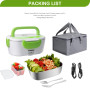 kisidus Gamelle Chauffante Electrique Lunch Box Électrique Chauffante 60W Boîte Repas 220V 12/24V 1,5L Pour Maison Voiture Camio