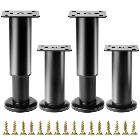 4 Pcs Pied de Meuble Reglable 8-12 cm, Pied Meuble Reglable, Pieds de Table de Nivellement pour Meubles, Pieds de Meubles Réglab