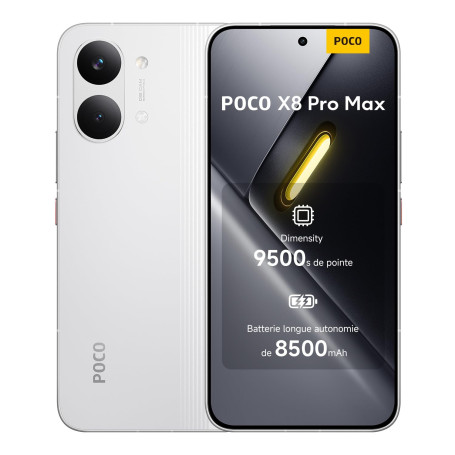 POCO X8 Pro Max, Smartphone 12+256 Go,Processeur Haut de Gamme Dimensity 9500s,écran AMOLED Ultra-Lumineux, 50 MP Light Fusion 6