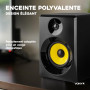 VONYX SMN30B Enceintes Monitoring Actives - Paire d'Enceintes de Studio 3”, Puissance 60 Watts Max, Réglages Graves et Aigus, Qu