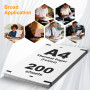 200 feuilles Papier Thermique A4, 210 x 297 mmPapier Imprimante Thermique, Papier Thermique A4 Pliable adapté aux documents et p