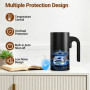 NWOUIIAY Mousseur à Lait Électrique Professionnel 4 en 1 600W Mousse Chaude & Froide Chauffe-Lait 300ml avec Revêtement Antiadhé